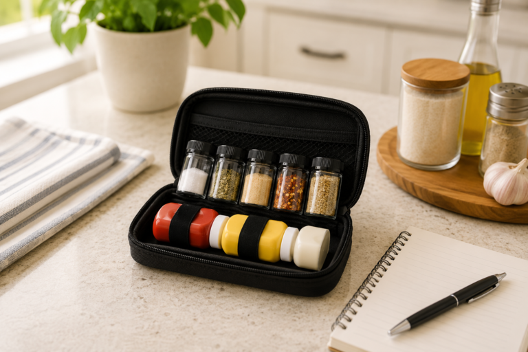 Organized Spice Kit on kitchen countertop